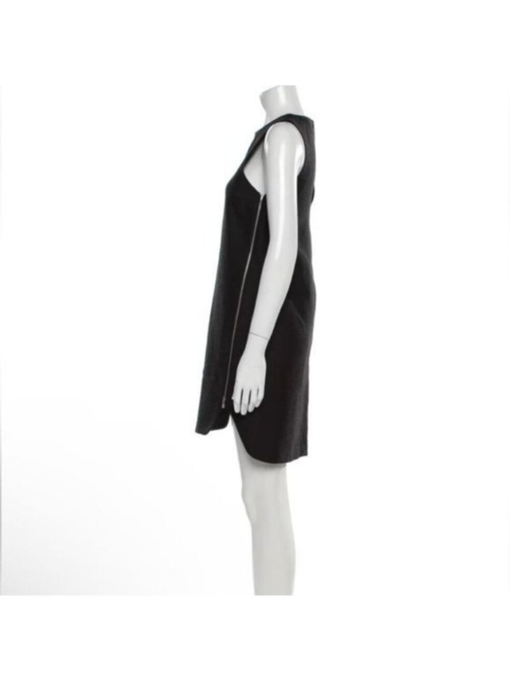 Robert Rodriguez shift mini dress/tunic Black Sleeveless Silver Side Zippers 6 - Picture 7 of 11